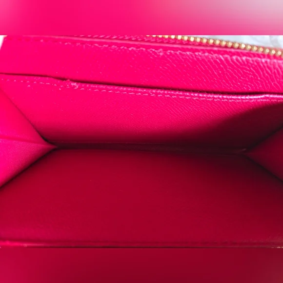 Coach Cherry Red Leather Double Zip Wallet - Picture 5 of 14